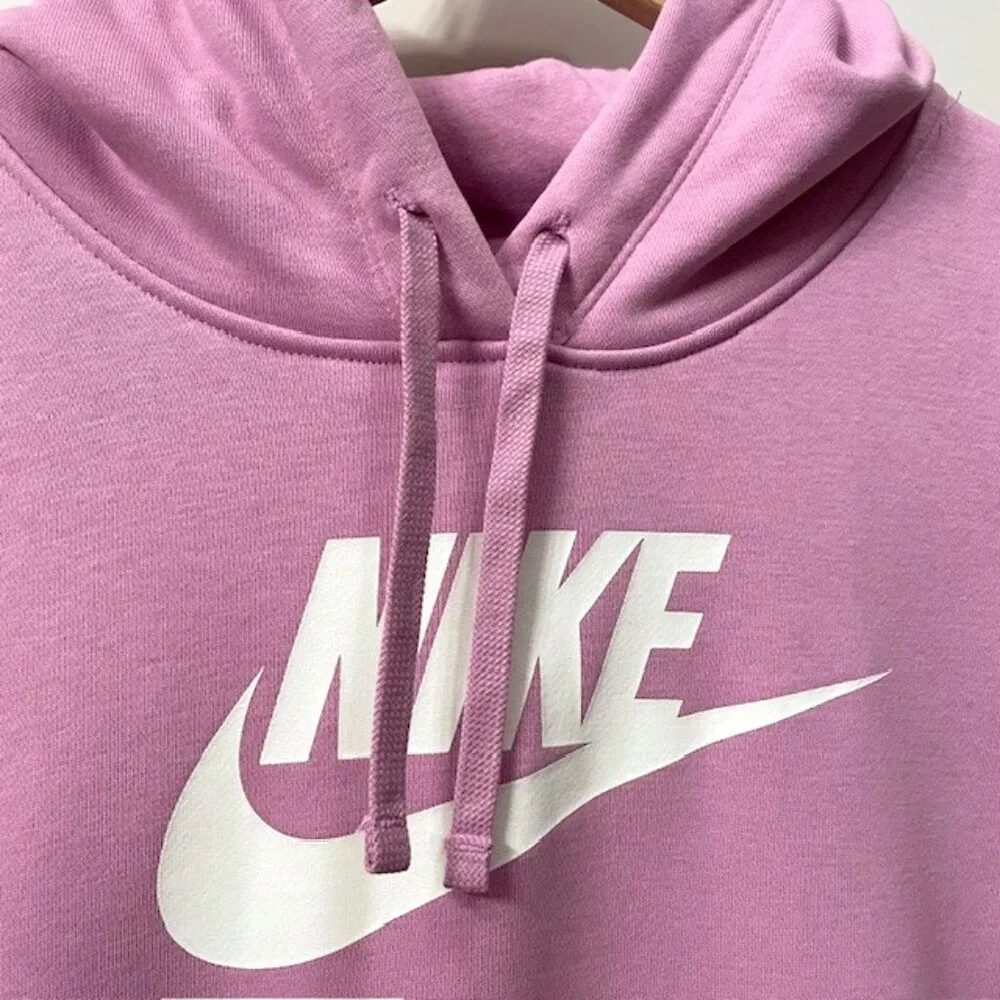 NWT Nike Sportswear Club Fleece Logo Pullover Hoodie Women's Medium Purple Pink - Picture 6 of 15